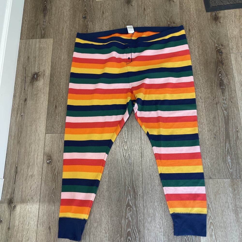 Old Navy Thermal Rainbow Striped Leggings Sz 4XL Pride Lounge Cartoon Wacky Fun